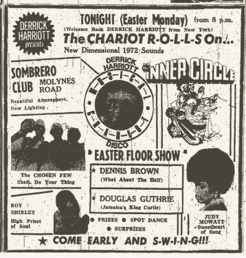 1972-04-03 Judy Mowatt , The Chariots Rolls On Party , Live Sombrero Club, Kingston, Jamaica